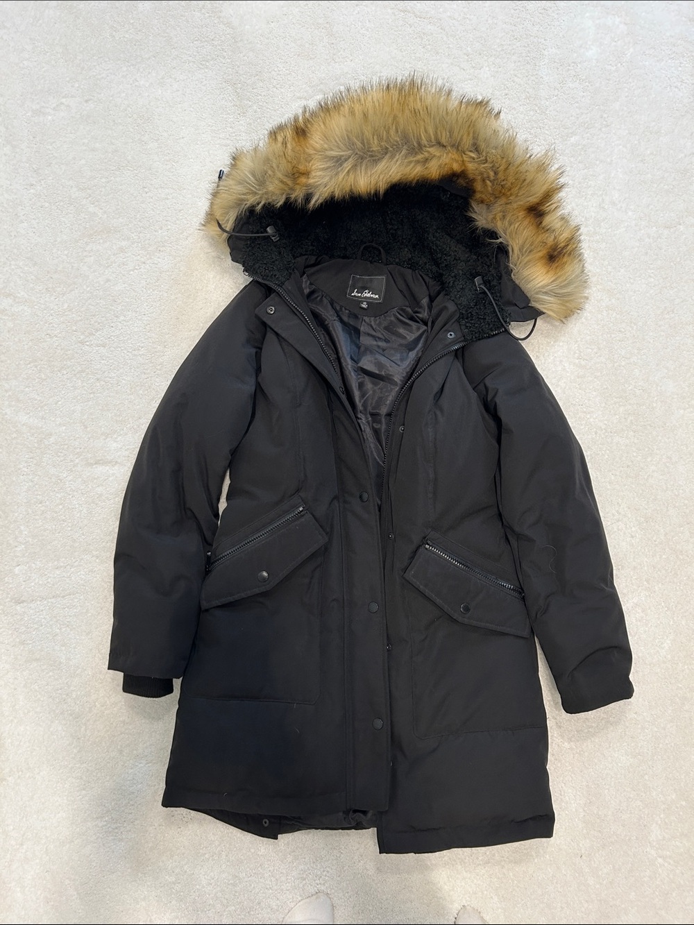 Sam Edelman Black Jacket with Faux Shearling Trim